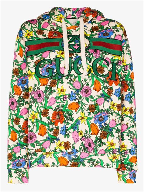 gucci flower embroidered hoodie|Gucci Sweatshirts & Hoodies for Women .